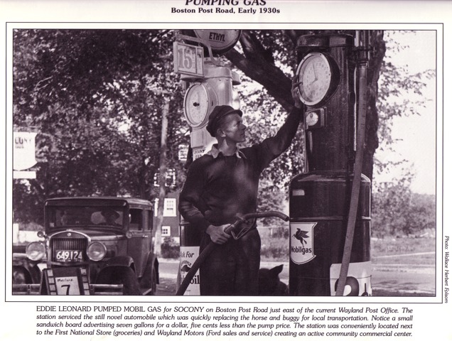 Pumping Gas (courtesy of the Wayland Historical Society)